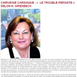 Chirurgie cardiaque : le trouble persiste" selon Nathalie Griesbeck