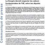 Nous appelons la Hongrie à respecter les valeurs fondamentales de l'UE!
