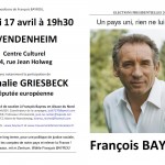 Nathalie Griesbeck à Vendenheim mardi soir!